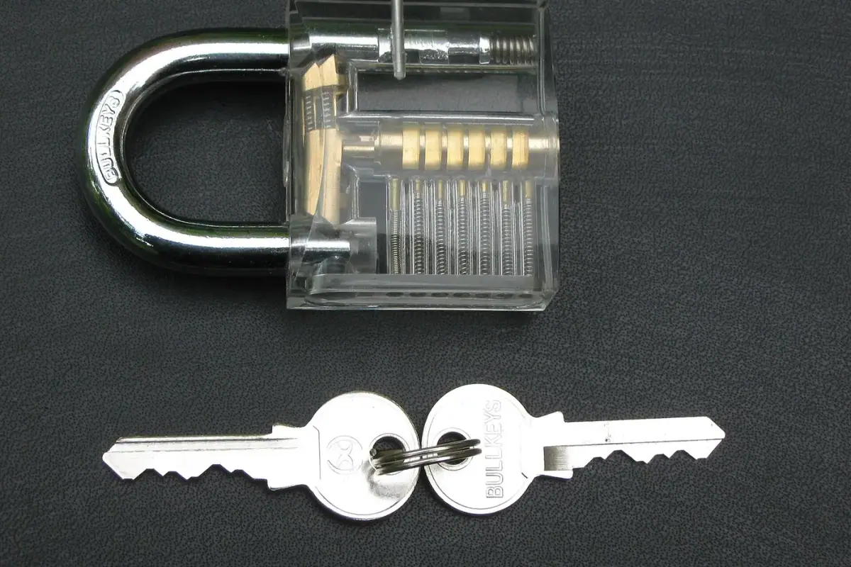 Padlock and keys, standing for privacy and security